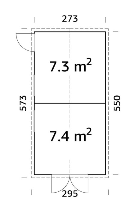 Palmako redskapsbod Dan 4 - 14,7 m² 273 x 550 cm